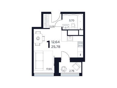 Планировки однокомнатные в ЖК «Восток II»