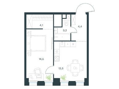 1-комнатная 39.80 кв.м, Левел Селигерская, 18 150 147 руб.