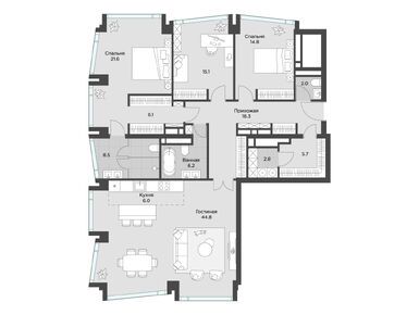 Планировки 4-к. апартаменты в AHEAD