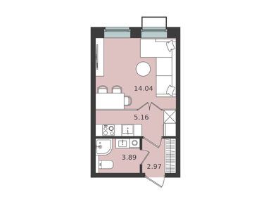 Планировки студии в ЖК «Мишино-2»