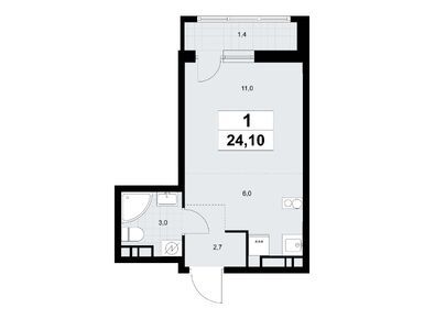 Студия 24.10 кв.м, Жилой район «Родные кварталы», 8 622 016 руб.