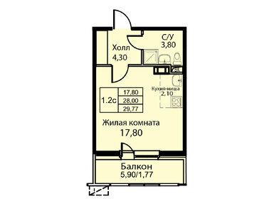 Планировки студии в ЖК «Кашинцево»
