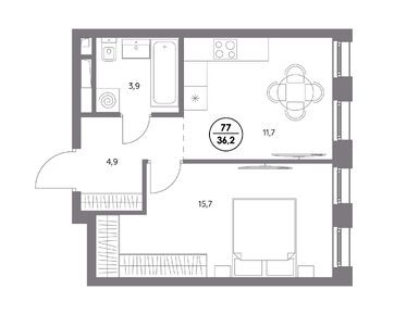 1-комнатная 36.20 кв.м, ЖК «Адмирал», 17 934 248 руб.