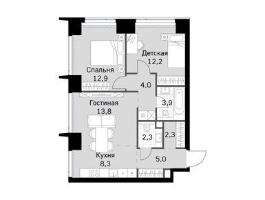 Планировки трехкомнатные в ЖК Amber City (Амбер Сити)