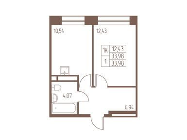 1-комнатная 34.00 кв.м, ЖК «Западная Ивантеевка», 5 417 249 руб.