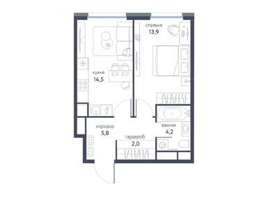1-комнатная 40.40 кв.м, ЖК «Сиреневый парк», 18 968 484 руб.