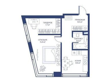 1-комнатная 43.00 кв.м, ЖК «СВЕТ», 21 714 560 руб.