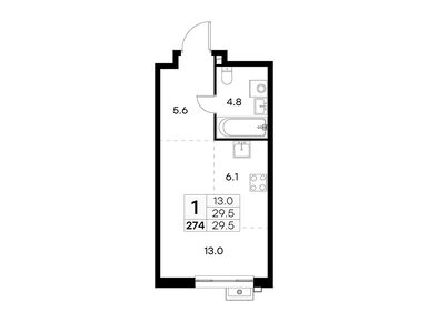 1-комнатная 29.50 кв.м, ЖК «Куркино», 10 630 262 руб.