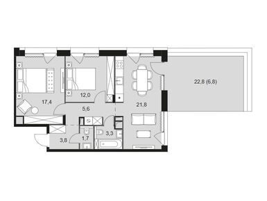 3-комнатная 72.40 кв.м, ЖК The Lake (Лэйк), 56 773 184 руб.