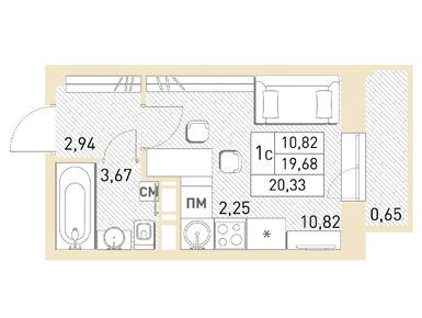 Студия 20.20 кв.м, ЖК «Столичный», 5 230 588 руб.