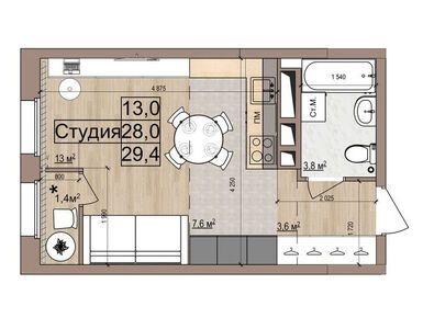 Планировки студии в ЖК «Гранд Комфорт»