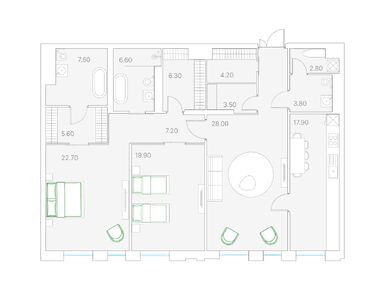 2-комнатная 141.00 кв.м, Клубный дом Duo (Дуо), 377 880 000 руб.
