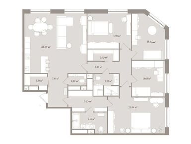 Планировки 4-к. апартаменты в D`oro Mille (Доро миле)