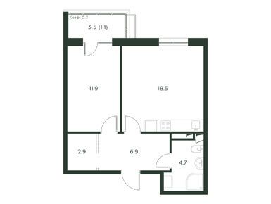 Планировки двухкомнатные в ЖК «Павлово 3»