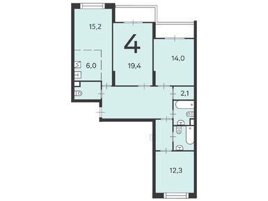 Планировки четырехкомнатные в Жилой дом «Клинская ул., д. 2А, к. 7»