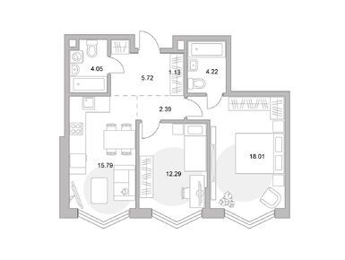 Планировки двухкомнатные в ЖК «Мнёвники от Гранель»