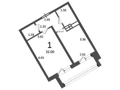 Планировки однокомнатные в Жилой дом «Ирландская ул., д. 4, к. 1, 2»
