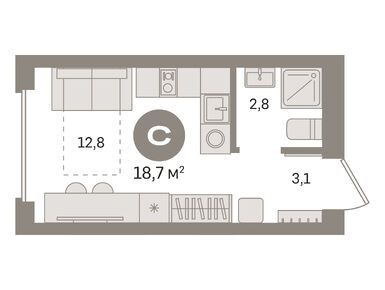 Планировки студии в ЖК «Первый квартал»