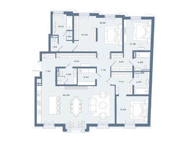 Планировки трехкомнатные в ЖК «Дом Соболева»
