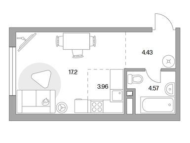 Студия 30.16 кв.м, ЖК «BeLuck Коломенское» (БиЛак Коломенское), 14 732 517 руб.