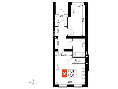 Планировки двухкомнатные в ЖК «Парк Апрель»