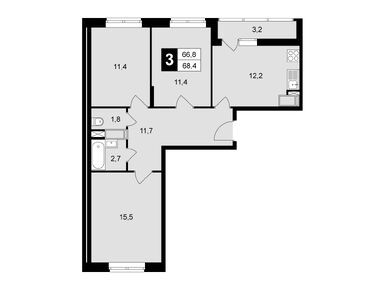 Планировки трехкомнатные в ЖК «Красная горка» (Подольск)