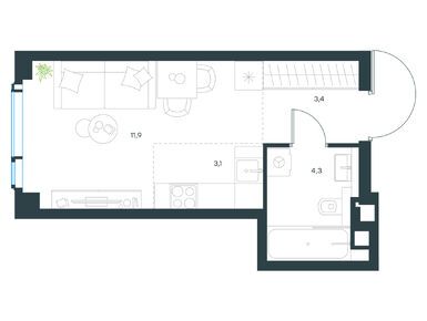 Планировки студии в Левел Мичуринский