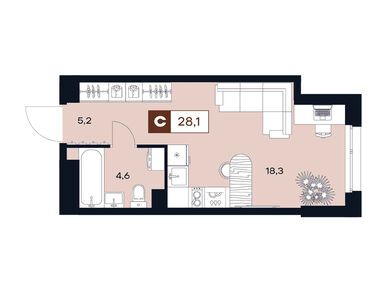 Планировки студии в ЖК «ЮТУ»