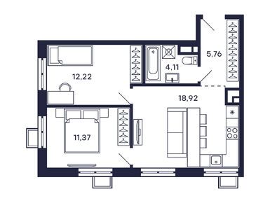 Планировки двухкомнатные в ЖК «Тетрис»