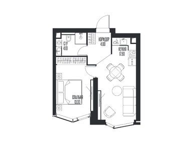 1-комнатная 38.70 кв.м, ЖК Ice Towers (Айс Тауэрс), 35 357 903 руб.