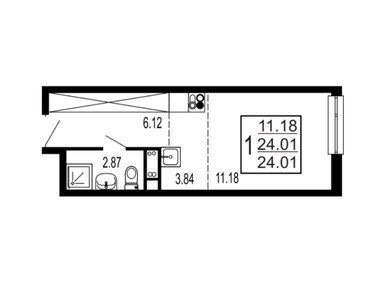 Студия 24.01 кв.м, ЖК «Гармония Парк», 4 136 094 руб.