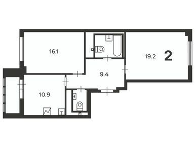 2-комнатная 61.50 кв.м, Жилой дом «Сиреневый б-р, д. 4/7», 16 629 600 руб.