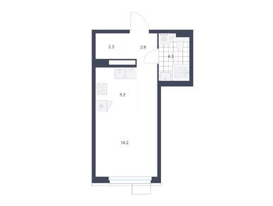 Студия 28.60 кв.м, Жилой район «Скандинавия», 13 656 500 руб.