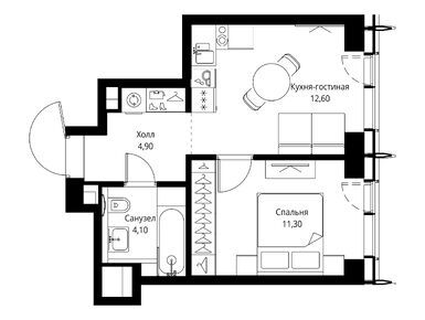 Планировки однокомнатные в ЖК «Сити Бэй»