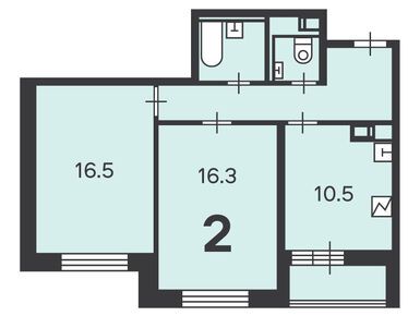 2-комнатная 57.00 кв.м, Жилой дом «Дмитрия Ульянова ул., д. 47», 19 801 800 руб.