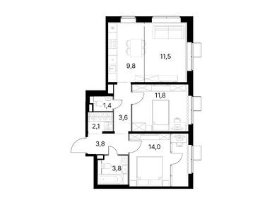 Планировки трехкомнатные в ЖК «1-й Химкинский» (Первый Химкинский)
