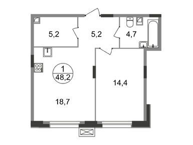Планировки однокомнатные в ЖК «Резиденции Сколково»