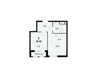 Планировки двухкомнатные в ЖК «Южные Сады»