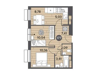 Планировки двухкомнатные в ЖК «Публицист»