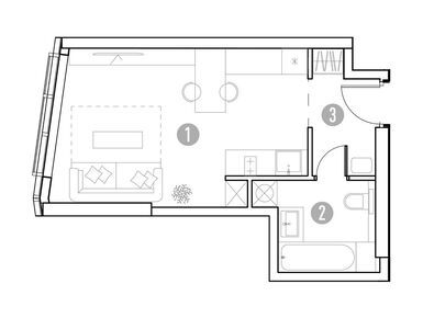 Планировки однокомнатные в ЖК «UNO. Горбунова»