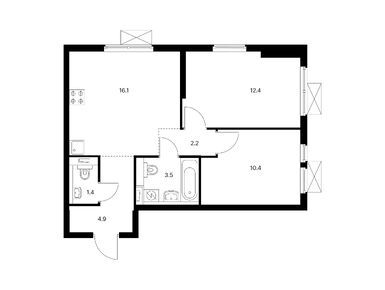 Планировки двухкомнатные в Второй Нагатинский