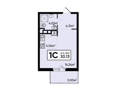 1-комнатная 30.13 кв.м, ЖК «Северный Квартал», 4 340 345 руб.