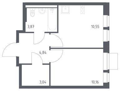 Планировки однокомнатные в ЖК «Квартал Авиаторов»