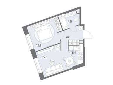 1-комнатная 38.50 кв.м, ЖК «Родина Переделкино», 15 642 630 руб.