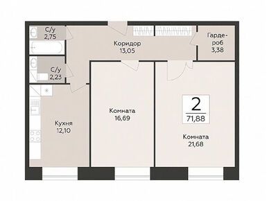 Планировки двухкомнатные в ЖК «Пахра Сити»
