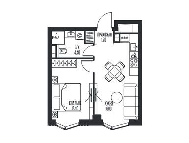 1-комнатная 35.40 кв.м, ЖК «Айс Тауэрс», 32 050 098 руб.