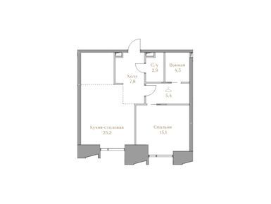 1-комнатная 60.70 кв.м, ЖК Luzhniki Collection (Коллекция Лужники), 100 826 000 руб.