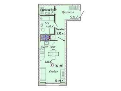 Планировки студии в ЖК «Новое Лыткарино»