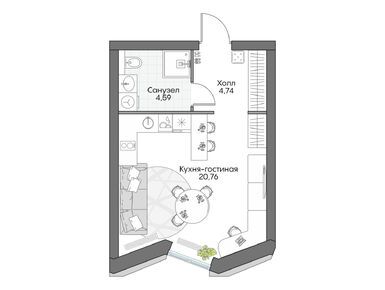 Студия 30.39 кв.м, Insider (Инсайдер), 16 348 301 руб.