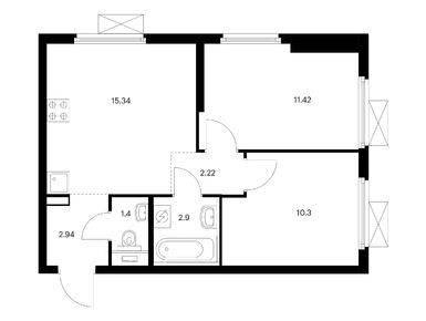Планировки двухкомнатные в Первый Дубровский
